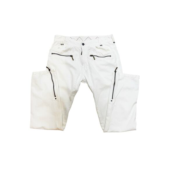 Diesel White Denim Jeans with Studs Hardware Zippers Y2K 2000s Sz 29 - Picture 1 of 16